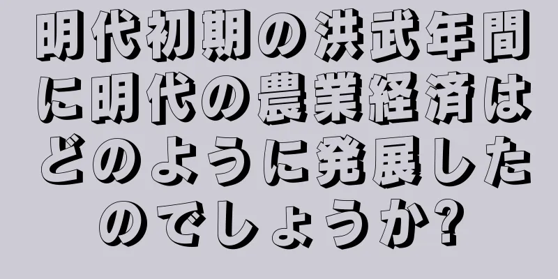 明代初期の洪武年間に明代の農業経済はどのように発展したのでしょうか?