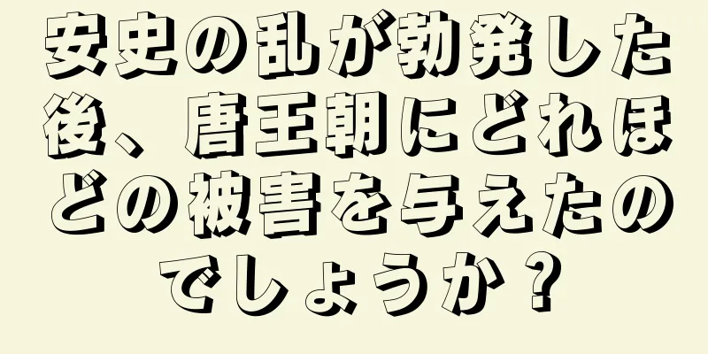 安史の乱が勃発した後、唐王朝にどれほどの被害を与えたのでしょうか？