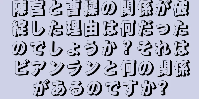 陳宮と曹操の関係が破綻した理由は何だったのでしょうか？それはビアンランと何の関係があるのですか?
