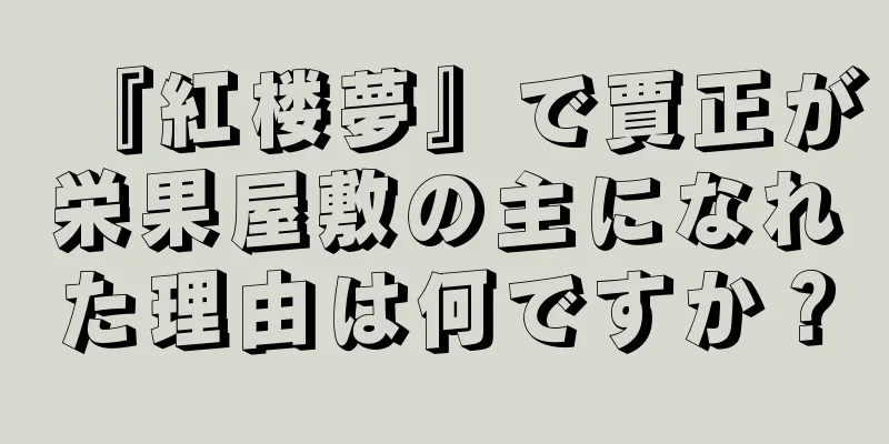 『紅楼夢』で賈正が栄果屋敷の主になれた理由は何ですか？