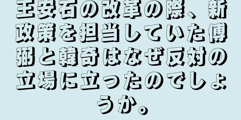 王安石の改革の際、新政策を担当していた傅弼と韓奇はなぜ反対の立場に立ったのでしょうか。