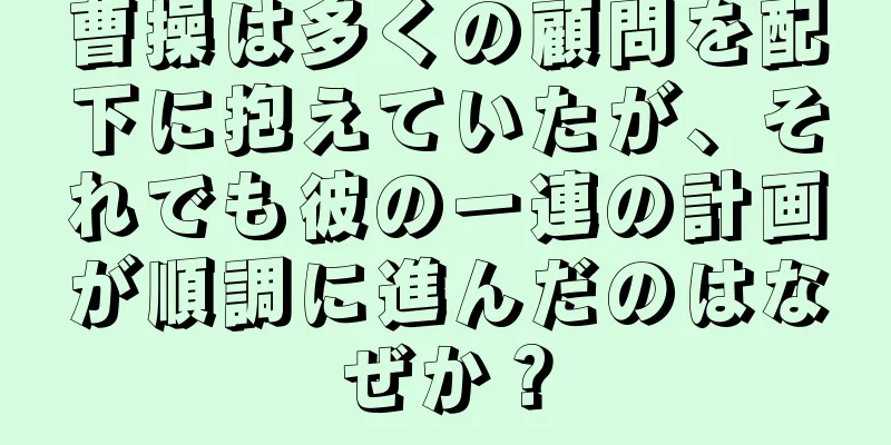 曹操は多くの顧問を配下に抱えていたが、それでも彼の一連の計画が順調に進んだのはなぜか？