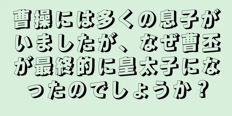 曹操には多くの息子がいましたが、なぜ曹丕が最終的に皇太子になったのでしょうか？