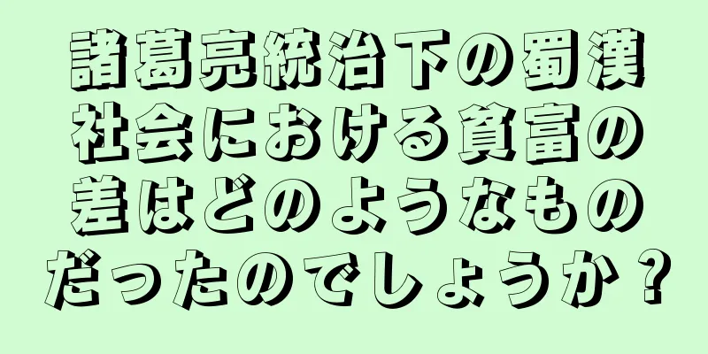 諸葛亮統治下の蜀漢社会における貧富の差はどのようなものだったのでしょうか？