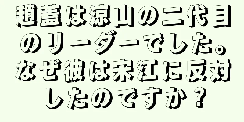 趙蓋は涼山の二代目のリーダーでした。なぜ彼は宋江に反対したのですか？