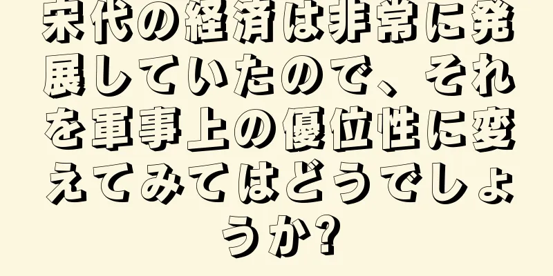 宋代の経済は非常に発展していたので、それを軍事上の優位性に変えてみてはどうでしょうか?