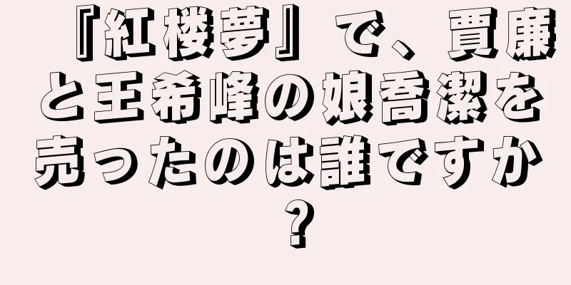 『紅楼夢』で、賈廉と王希峰の娘喬潔を売ったのは誰ですか？