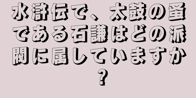 水滸伝で、太鼓の蚤である石謙はどの派閥に属していますか？