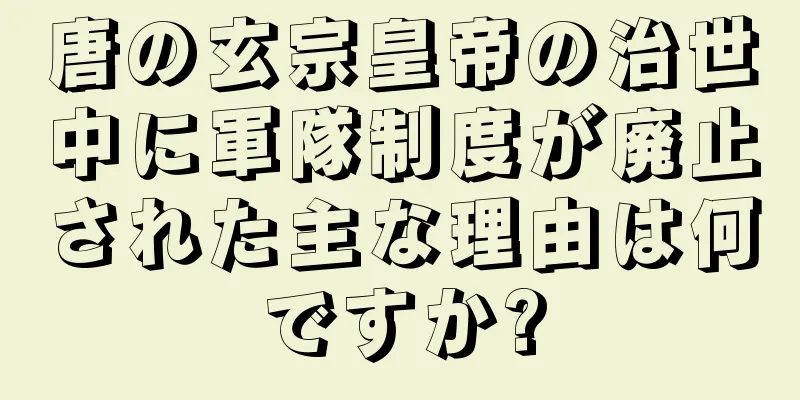 唐の玄宗皇帝の治世中に軍隊制度が廃止された主な理由は何ですか?