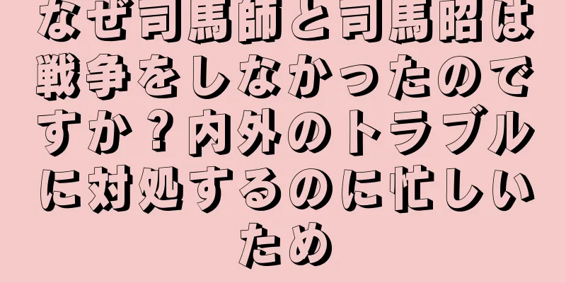 なぜ司馬師と司馬昭は戦争をしなかったのですか？内外のトラブルに対処するのに忙しいため