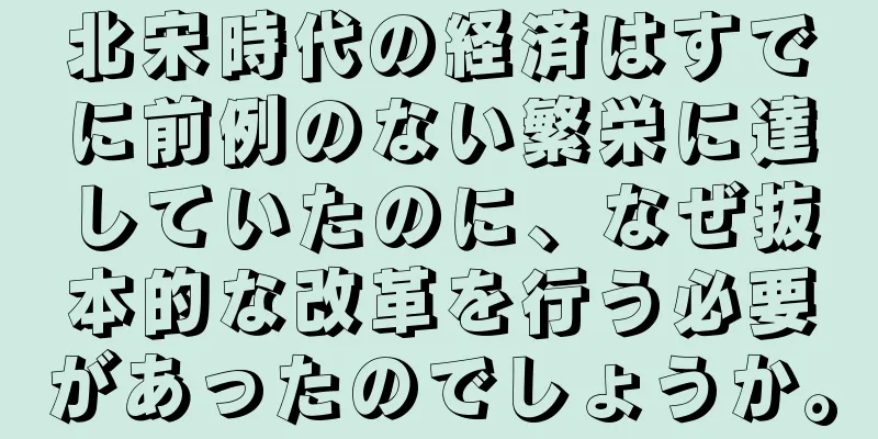 北宋時代の経済はすでに前例のない繁栄に達していたのに、なぜ抜本的な改革を行う必要があったのでしょうか。