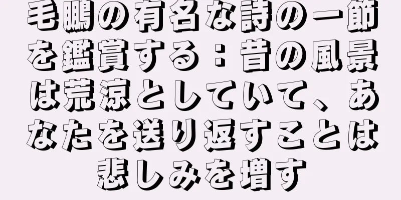 毛鵬の有名な詩の一節を鑑賞する：昔の風景は荒涼としていて、あなたを送り返すことは悲しみを増す