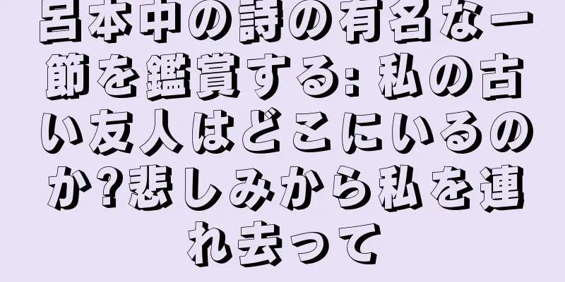 呂本中の詩の有名な一節を鑑賞する: 私の古い友人はどこにいるのか?悲しみから私を連れ去って