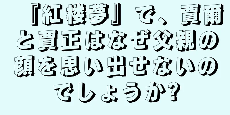 『紅楼夢』で、賈爾と賈正はなぜ父親の顔を思い出せないのでしょうか?