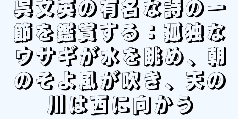 呉文英の有名な詩の一節を鑑賞する：孤独なウサギが水を眺め、朝のそよ風が吹き、天の川は西に向かう