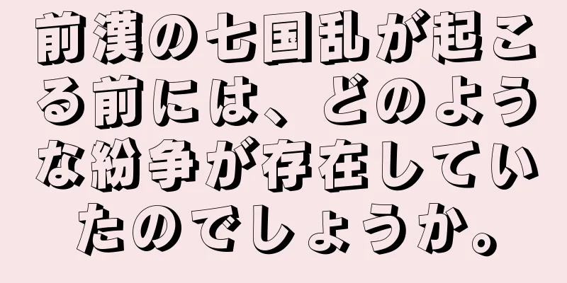 前漢の七国乱が起こる前には、どのような紛争が存在していたのでしょうか。
