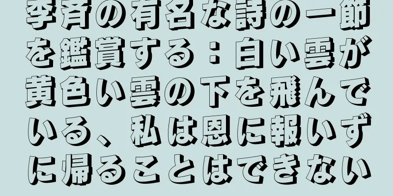 李斉の有名な詩の一節を鑑賞する：白い雲が黄色い雲の下を飛んでいる、私は恩に報いずに帰ることはできない
