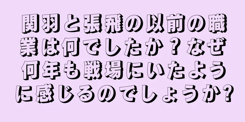 関羽と張飛の以前の職業は何でしたか？なぜ何年も戦場にいたように感じるのでしょうか?