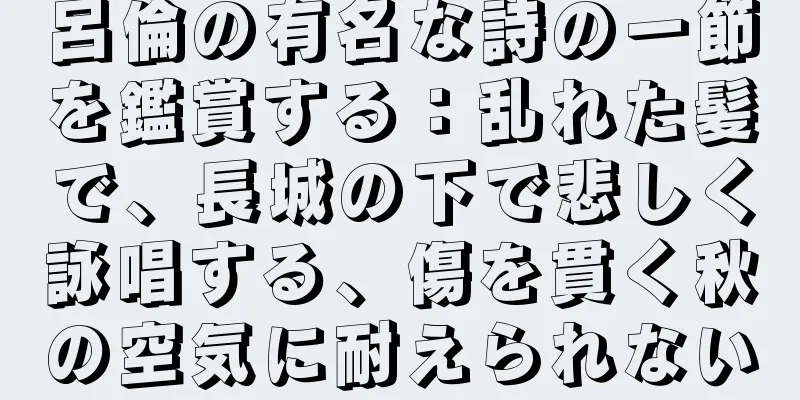 呂倫の有名な詩の一節を鑑賞する：乱れた髪で、長城の下で悲しく詠唱する、傷を貫く秋の空気に耐えられない