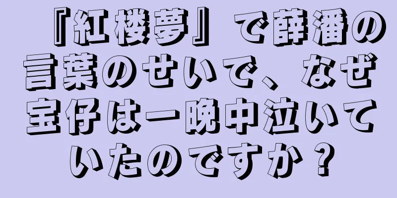 『紅楼夢』で薛潘の言葉のせいで、なぜ宝仔は一晩中泣いていたのですか？