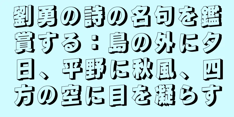 劉勇の詩の名句を鑑賞する：島の外に夕日、平野に秋風、四方の空に目を凝らす