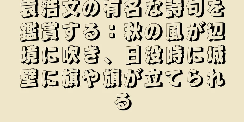 袁浩文の有名な詩句を鑑賞する：秋の風が辺境に吹き、日没時に城壁に旗や旗が立てられる