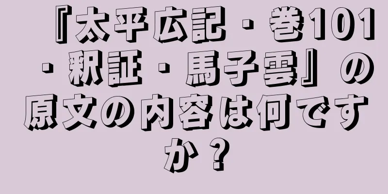『太平広記・巻101・釈証・馬子雲』の原文の内容は何ですか？