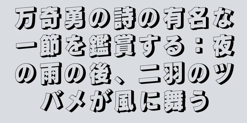 万奇勇の詩の有名な一節を鑑賞する：夜の雨の後、二羽のツバメが風に舞う