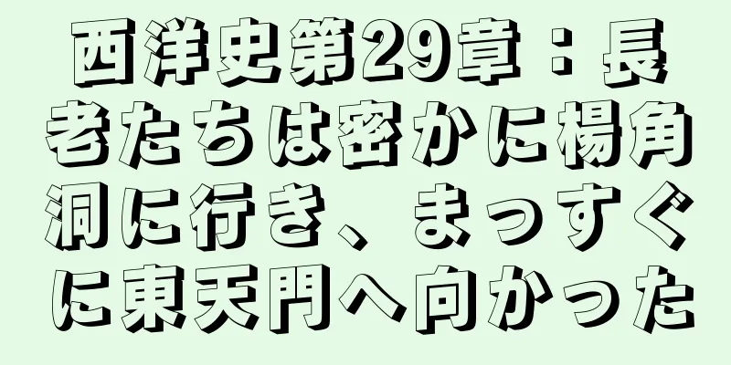 西洋史第29章：長老たちは密かに楊角洞に行き、まっすぐに東天門へ向かった