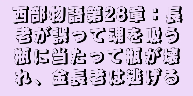 西部物語第28章：長老が誤って魂を吸う瓶に当たって瓶が壊れ、金長老は逃げる
