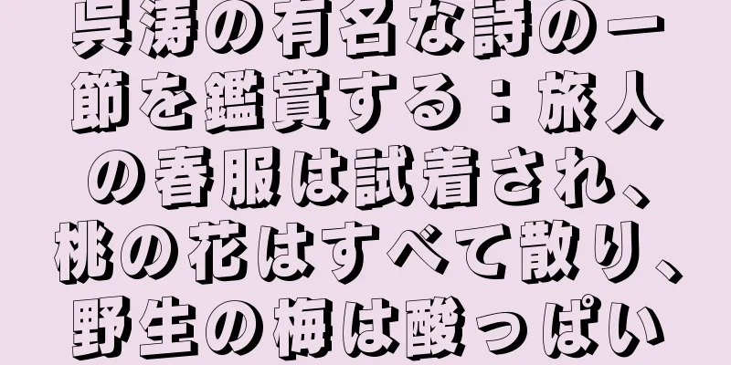 呉涛の有名な詩の一節を鑑賞する：旅人の春服は試着され、桃の花はすべて散り、野生の梅は酸っぱい