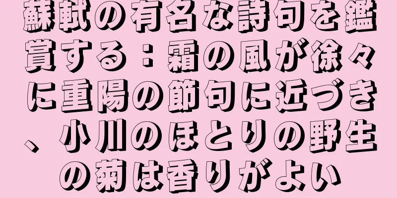 蘇軾の有名な詩句を鑑賞する：霜の風が徐々に重陽の節句に近づき、小川のほとりの野生の菊は香りがよい