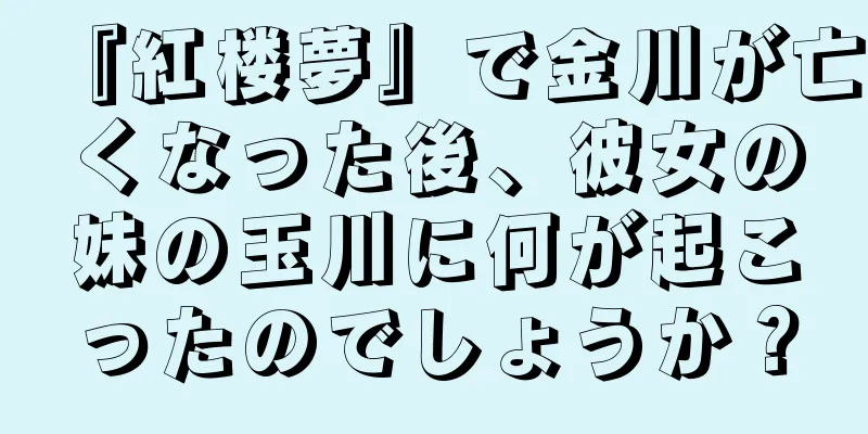 『紅楼夢』で金川が亡くなった後、彼女の妹の玉川に何が起こったのでしょうか？