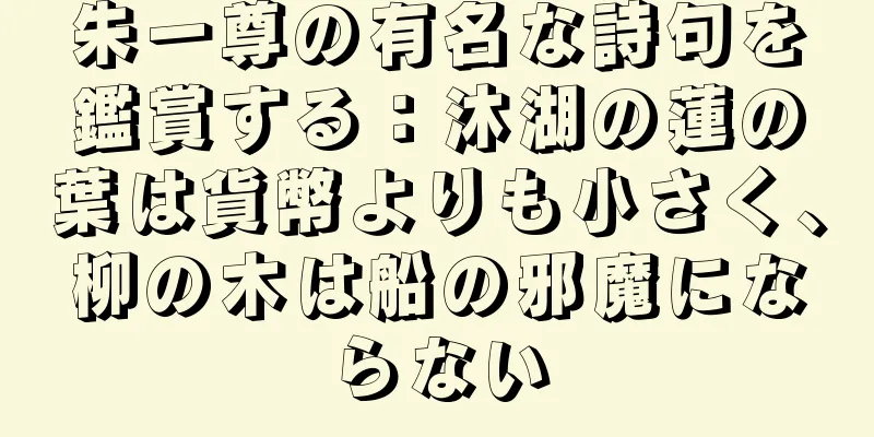 朱一尊の有名な詩句を鑑賞する：沐湖の蓮の葉は貨幣よりも小さく、柳の木は船の邪魔にならない
