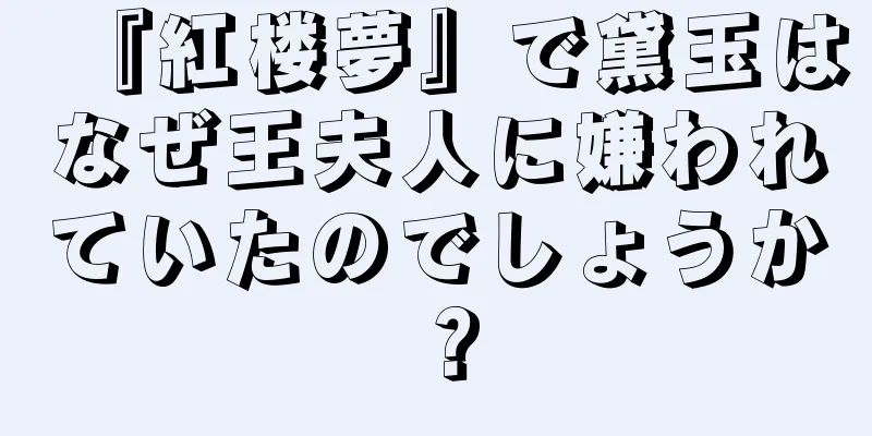 『紅楼夢』で黛玉はなぜ王夫人に嫌われていたのでしょうか？