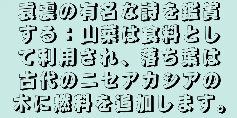 袁震の有名な詩を鑑賞する：山菜は食料として利用され、落ち葉は古代のニセアカシアの木に燃料を追加します。