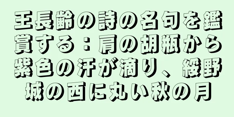 王長齢の詩の名句を鑑賞する：肩の胡瓶から紫色の汗が滴り、綏野城の西に丸い秋の月