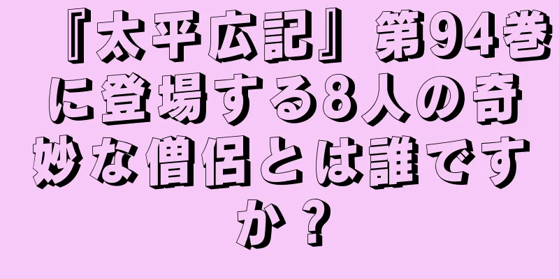『太平広記』第94巻に登場する8人の奇妙な僧侶とは誰ですか？