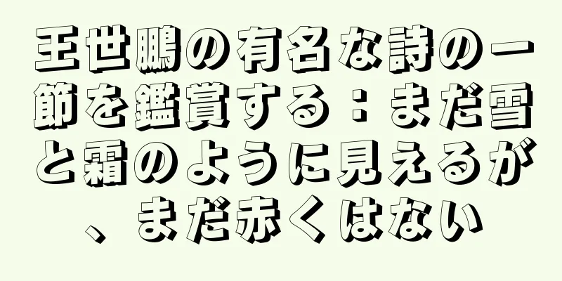 王世鵬の有名な詩の一節を鑑賞する：まだ雪と霜のように見えるが、まだ赤くはない