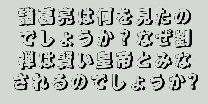 諸葛亮は何を見たのでしょうか？なぜ劉禅は賢い皇帝とみなされるのでしょうか?