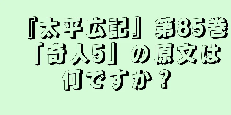 『太平広記』第85巻「奇人5」の原文は何ですか？