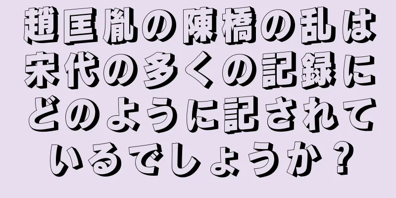趙匡胤の陳橋の乱は宋代の多くの記録にどのように記されているでしょうか？