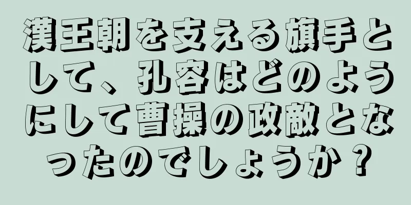 漢王朝を支える旗手として、孔容はどのようにして曹操の政敵となったのでしょうか？