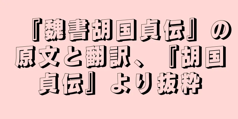 『魏書胡国貞伝』の原文と翻訳、『胡国貞伝』より抜粋