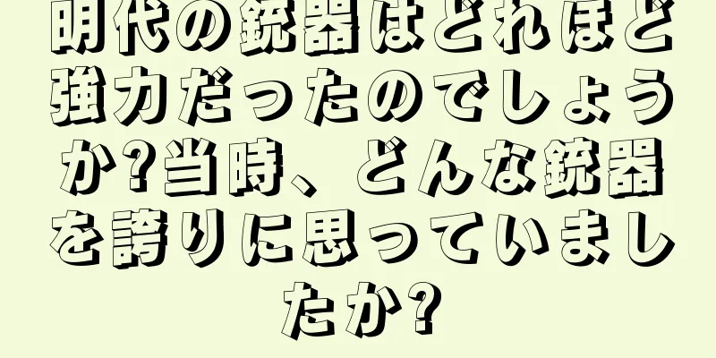 明代の銃器はどれほど強力だったのでしょうか?当時、どんな銃器を誇りに思っていましたか?