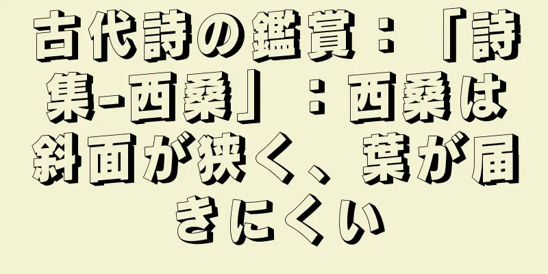 古代詩の鑑賞：「詩集-西桑」：西桑は斜面が狭く、葉が届きにくい