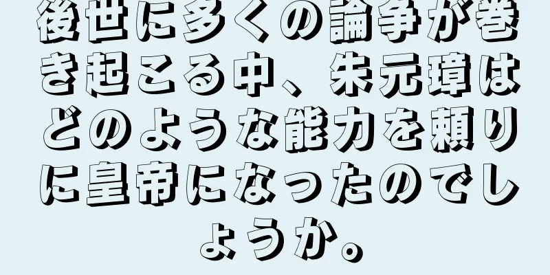 後世に多くの論争が巻き起こる中、朱元璋はどのような能力を頼りに皇帝になったのでしょうか。