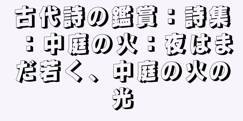 古代詩の鑑賞：詩集：中庭の火：夜はまだ若く、中庭の火の光
