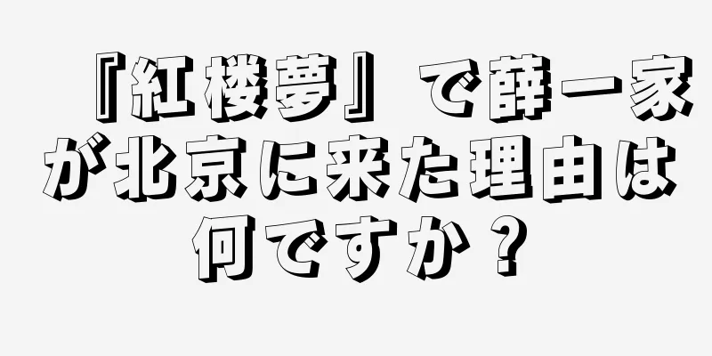 『紅楼夢』で薛一家が北京に来た理由は何ですか？