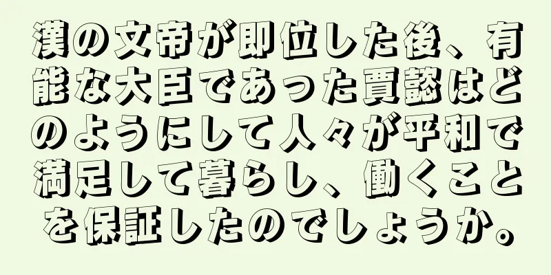漢の文帝が即位した後、有能な大臣であった賈懿はどのようにして人々が平和で満足して暮らし、働くことを保証したのでしょうか。